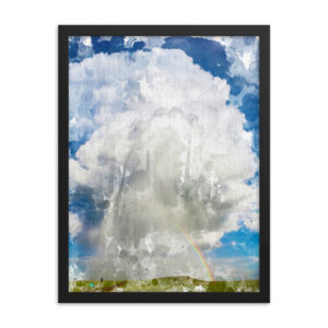 Cloud Rain Shaft Rainbow Watercolor Abstract Art Framed Art Print