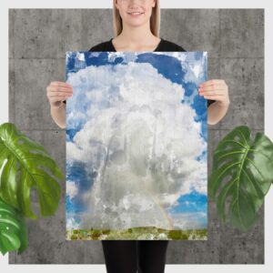 Cloud Rain Shaft Rainbow Watercolor Abstract Art Poster